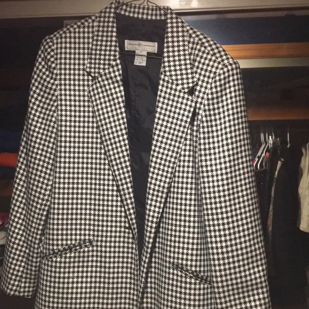 Maggie Lawrence black/white checker blazer